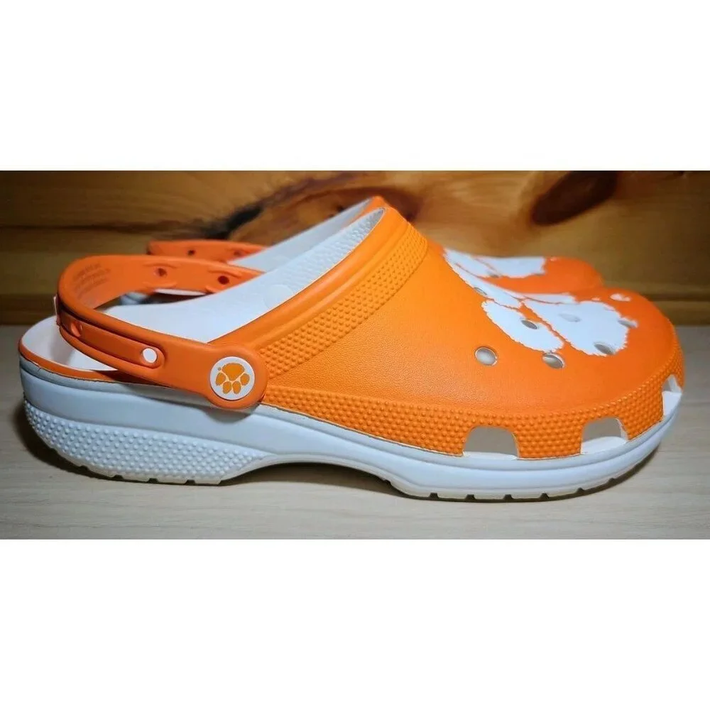 Clemson University Crocs Men's 11 Classic Tigers Clogs Shoes Orange